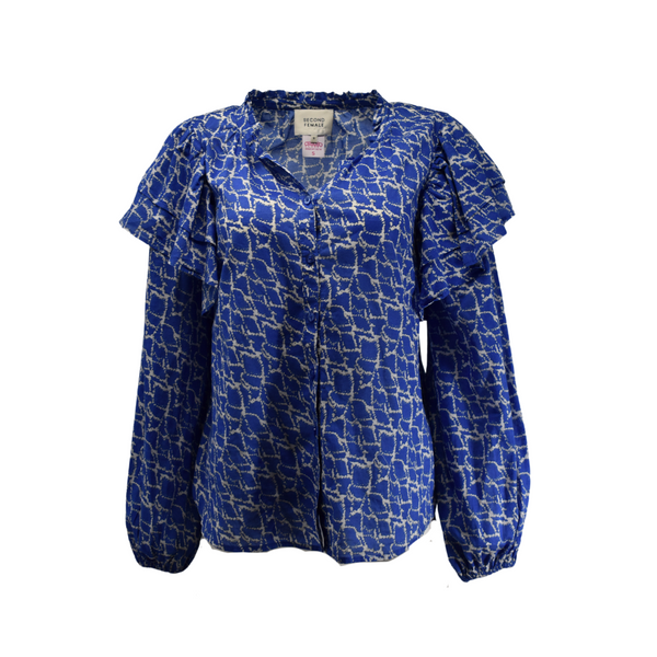 BLOUSE BLAUW